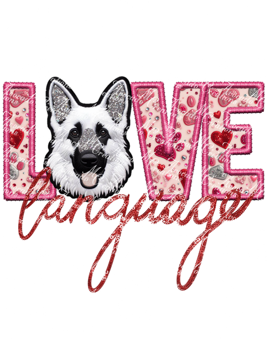 Love Language German Shepherd (white)