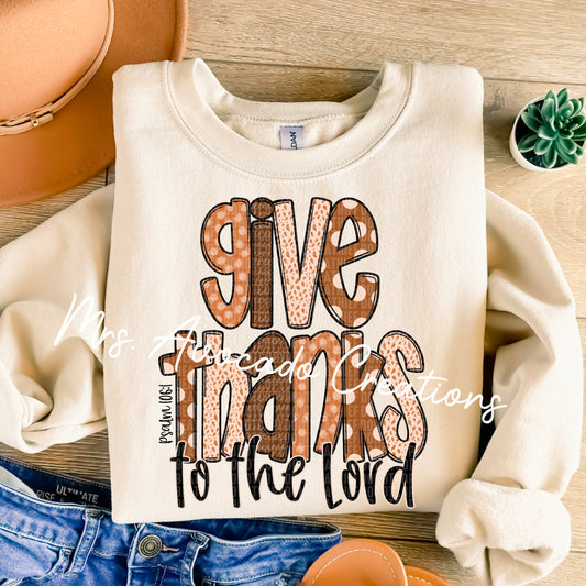 Give thanks to the Lord
