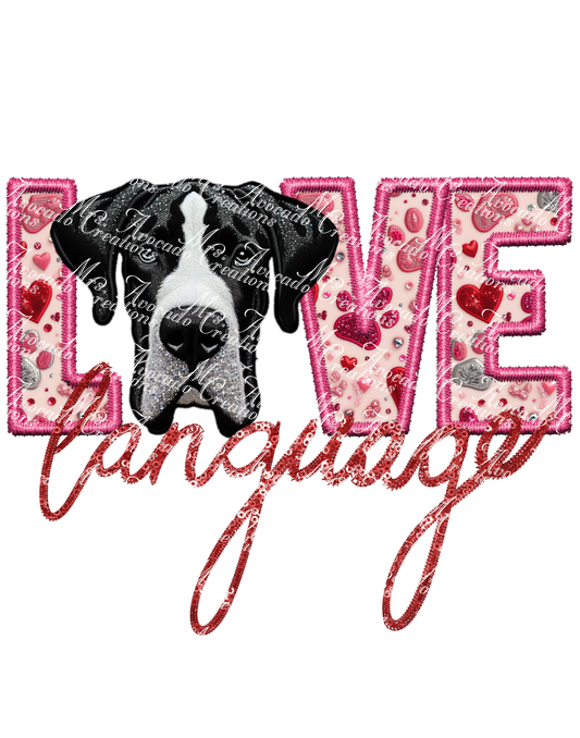 Love Language Great Dane Black/White