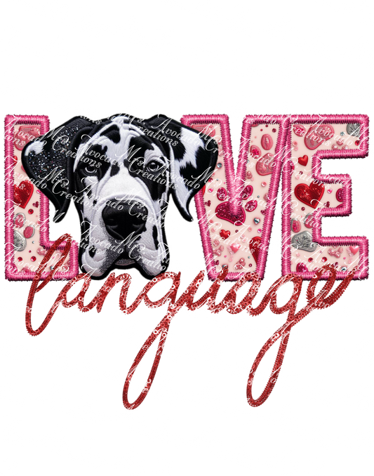 Love Language Great Dane Harlequin