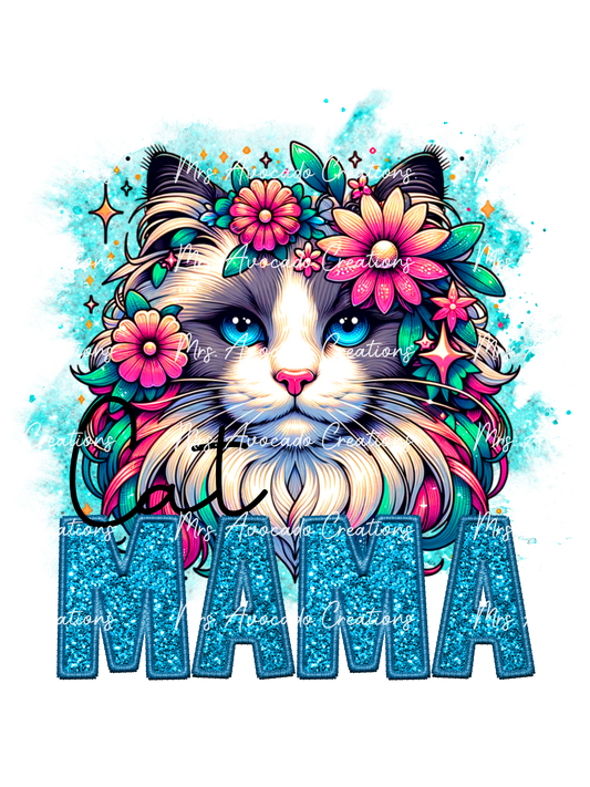 Grey/White Longhair Cat Mama