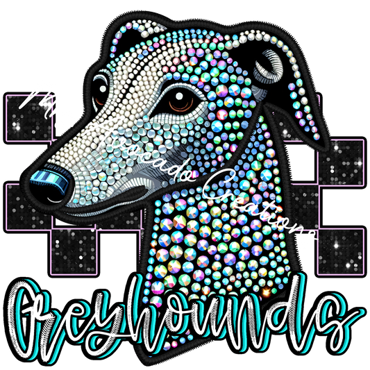 Faux rhinestone Greyhounds