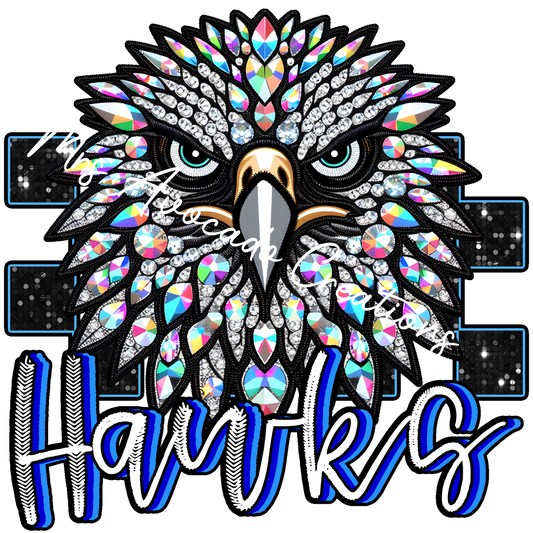 Faux rhinestone Hawks
