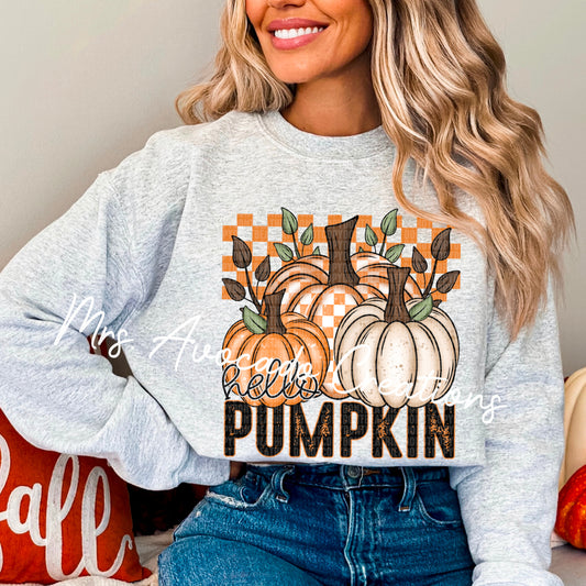 Hello pumpkin checkered