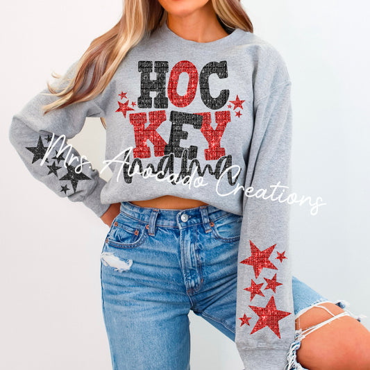 Hockey mama red, black