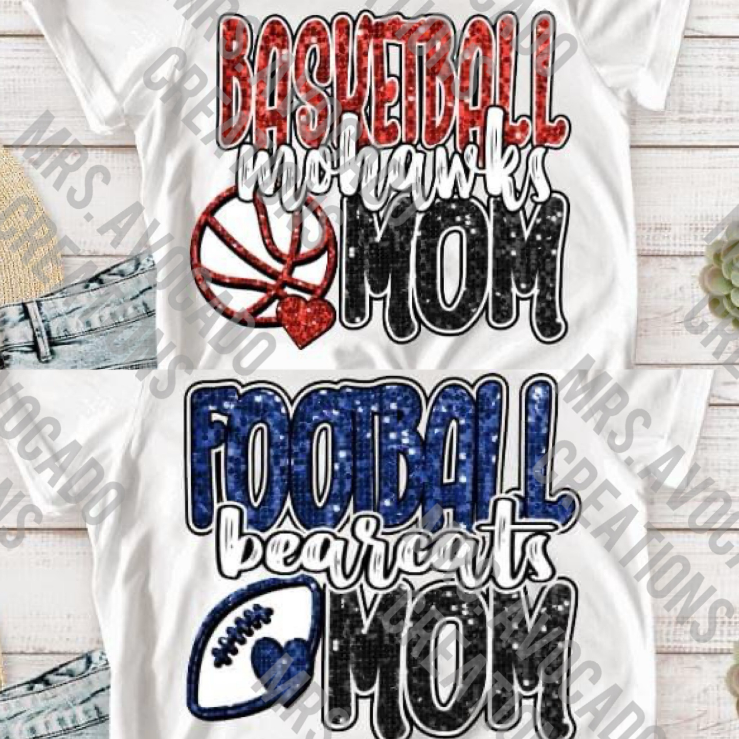 Faux glitter sports mom  (Custom)