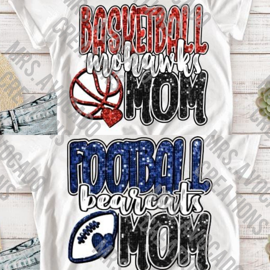 Faux glitter sports mom  (Custom)