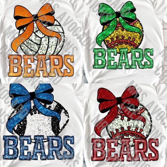 Faux sequin bow sport(Custom)