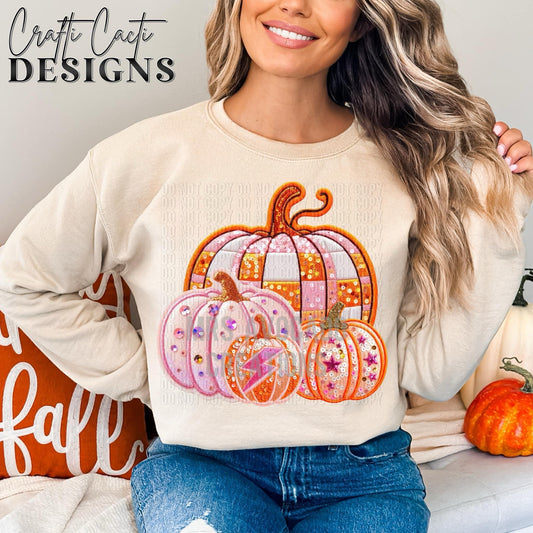 Pink and orange pumpkins