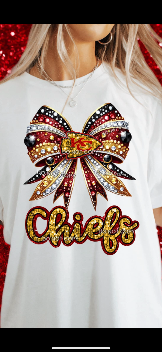 Kansas City faux rhinestone bow