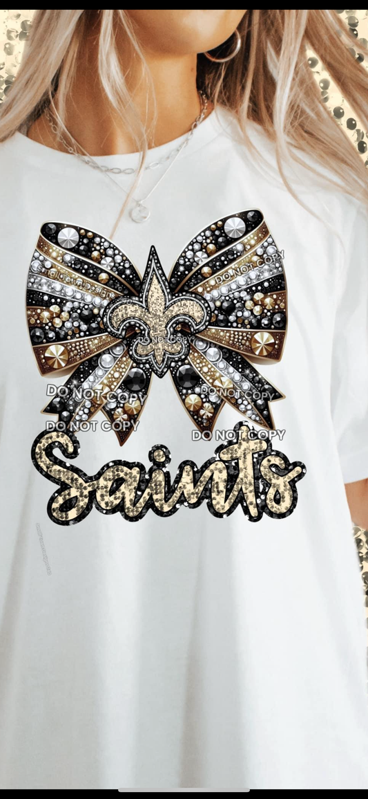 New Orleans faux rhinestone bow