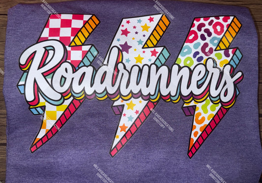 Roadrunner neon lightning bolts