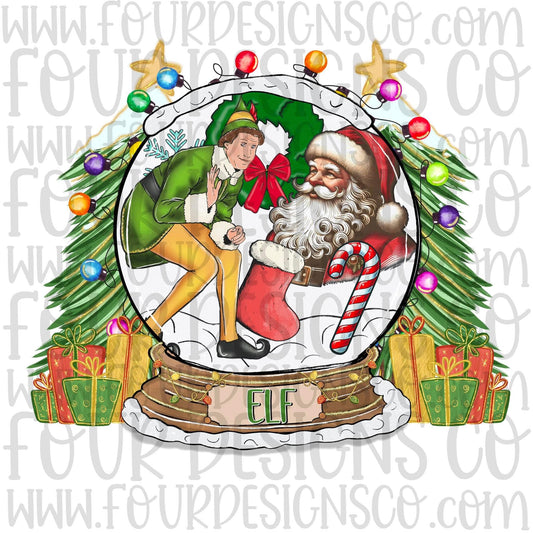 Elf snow globe