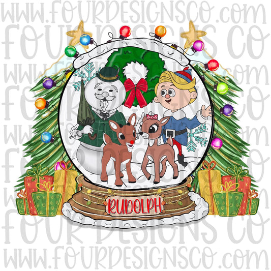 Rudolph Snow globe