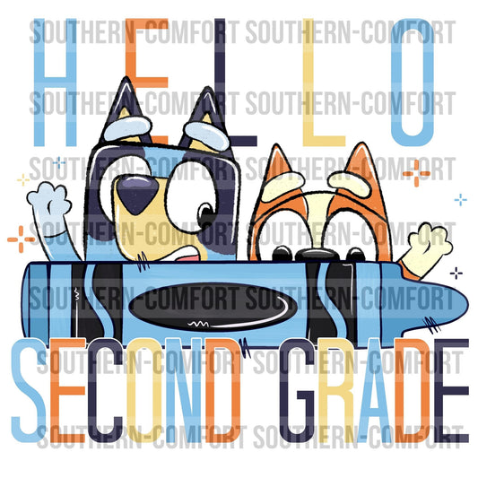 Blue dog hello second grade