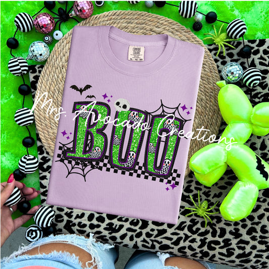 Faux glitter Boo green