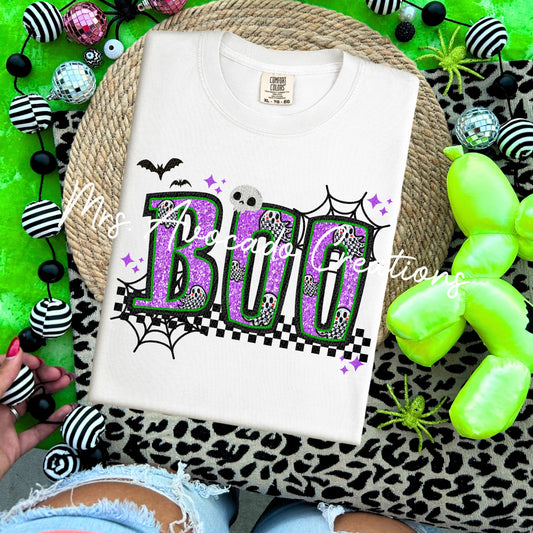Faux glitter Boo purple