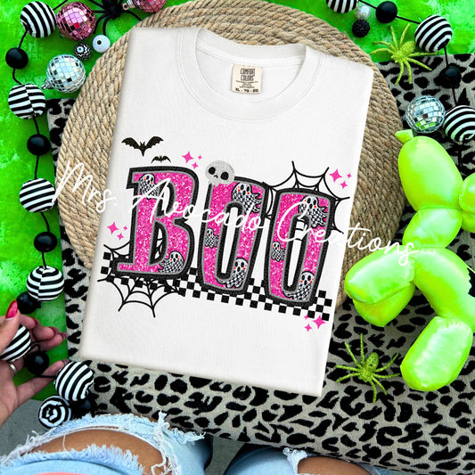 Faux glitter Boo pink