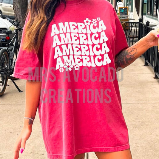 America (white print)