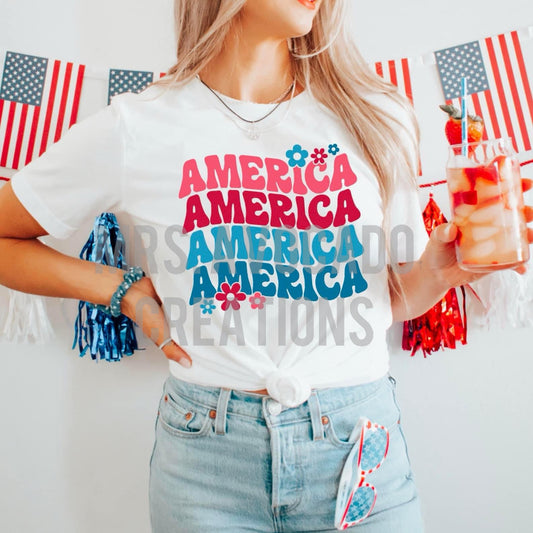 America (red, white, and blue print)