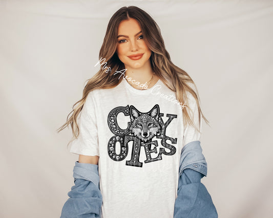Faux Rhinestone Coyotes
