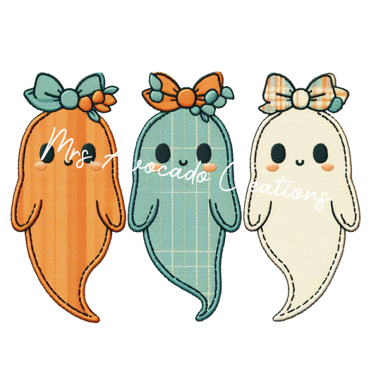 Ghosts with bows trio