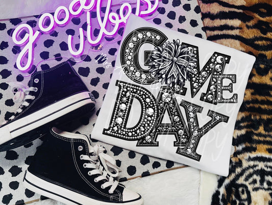 Faux rhinestone game day cheer
