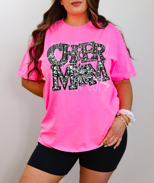 Faux rhinestone cheer mom