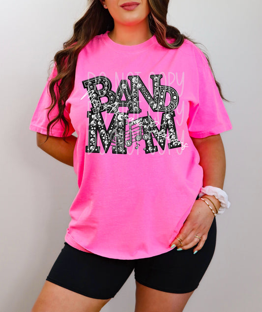 Faux rhinestone band mom