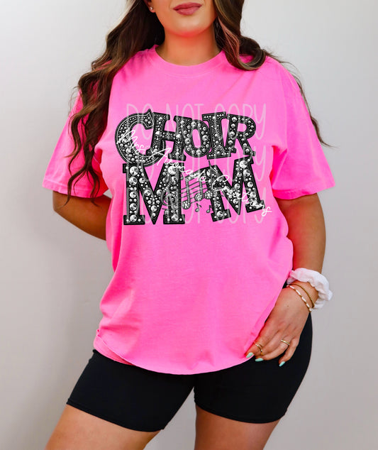 Faux rhinestone  choir mom