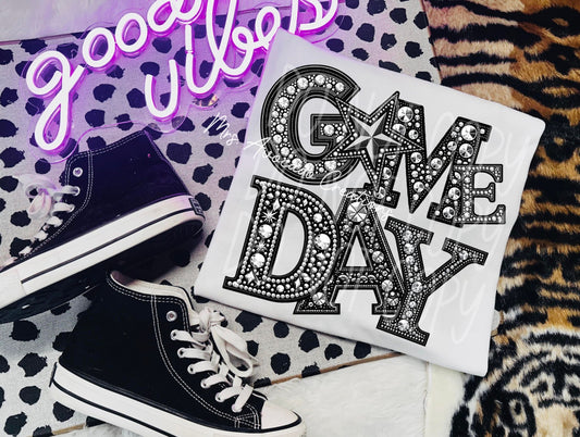 Faux rhinestone game day star