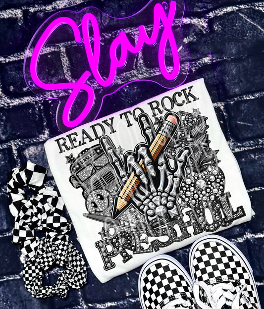 Faux rhinestone ready to rock preschool