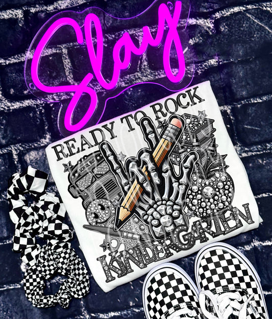 Faux rhinestone ready to rock kindergarten