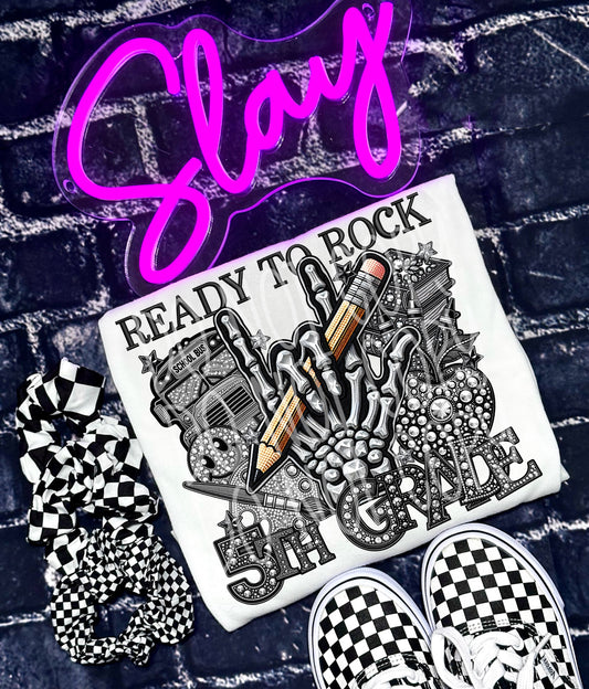 Faux rhinestone ready to rock 5th grade