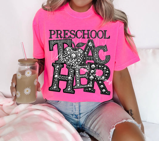 Faux rhinestone Preschool Teacher
