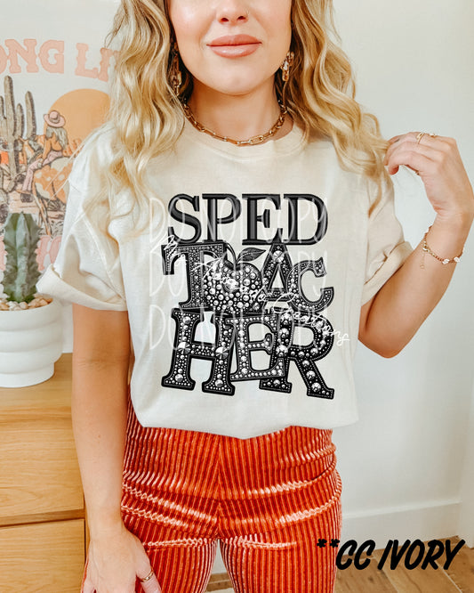 Faux rhinestone sped teacher