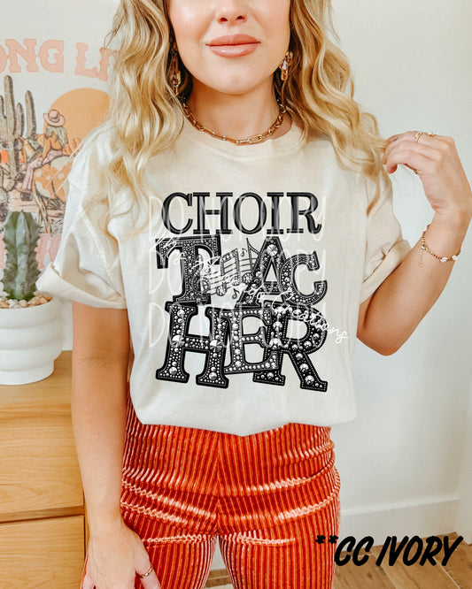 Faux rhinestone choir teacher