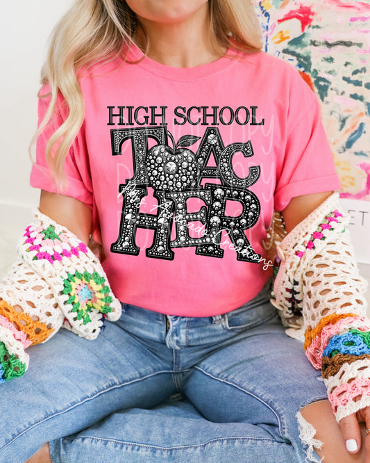 Faux rhinestone High School Teacher