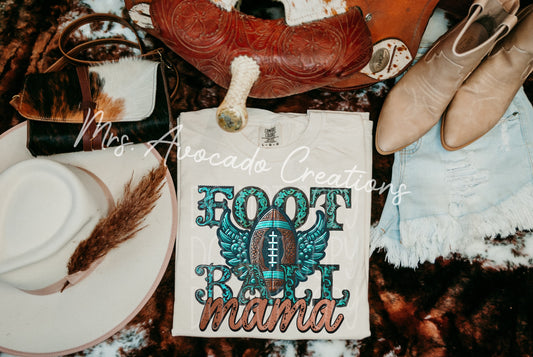 Faux Leather Football Mama