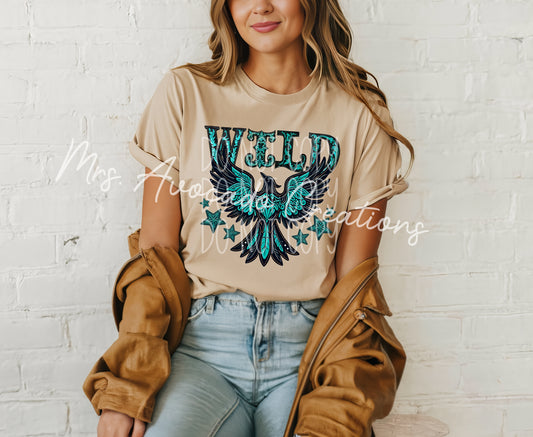 Faux tooled leather Wild bird