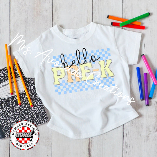Faux embroider blue pre-k