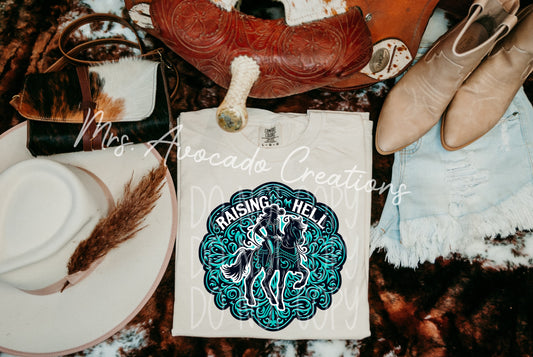Raising h*ll faux leather tooled