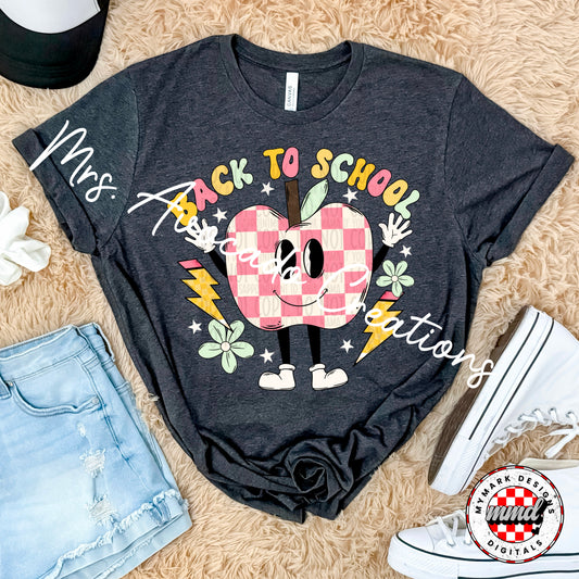 Back to school checkered apple