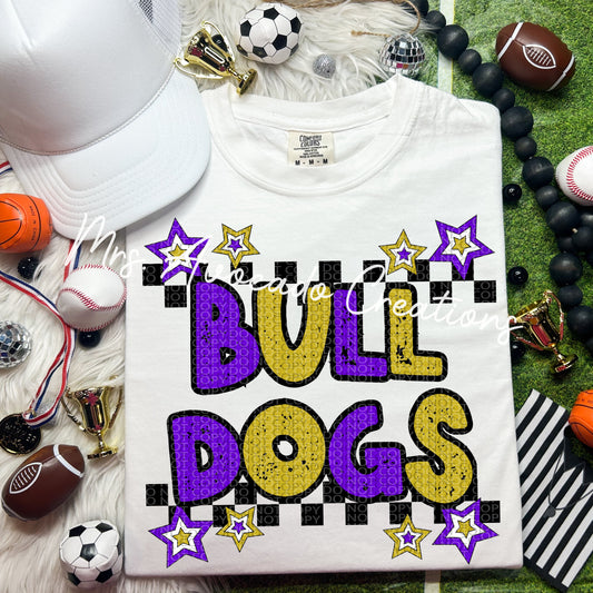 Bulldog checkered stars