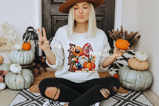 Faux rhinestone fall gnome