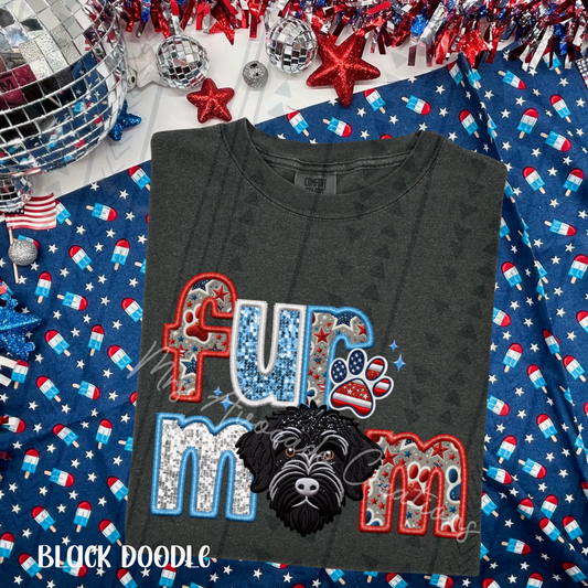Patriotic Black Doodle