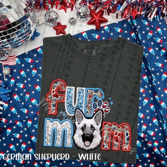 Patriotic German Shepherd White