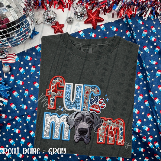 Patriotic Gray Great Dane