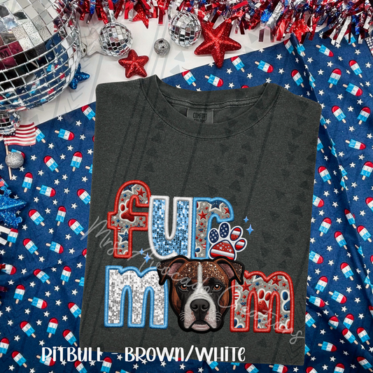 Patriotic Pit Bull Tan/White
