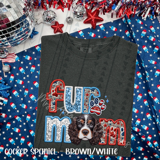 Patriotic Cocker Spaniel Brown/White